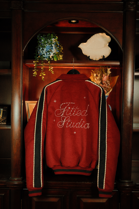 Grandeur Varsity Jacket | Crimson